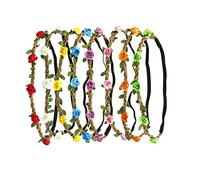 HOPEANT 8 diademas de papel rosa con flores para el pelo, guirnalda floral para mujeres y niñas, accesorios para el cabello