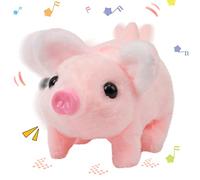 Hopearl Cerdito Que Camina Mascota Interactiva Gatea Cachorro Electrónico Peluche Cerdo Gruñe Mueve Nariz Mueve Cola Animado Regalo para Niños Rosa 20 cm