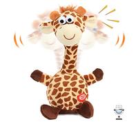 Hopearl Jirafa parlante Repite lo Que Dices, Cabeza temblando, Juguete Animado Interactivo eléctrico, Amigo de Peluche parlante, Fiesta de cumpleaños para niños pequeños, 24 cm
