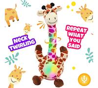 Hopearl Jirafa Que Brilla Baila Repite lo Que Dices Juguete Hablador Se Retuerce Canta Imita Retorcimiento Eléctrico Luz Interactivo Animado Regalo para Niños Marrón 33 cm