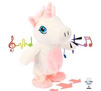 Hopearl Juguete animado eléctrico interactivo de unicornio parlante que repite lo que dices caminando, regalo para cumpleaños de niños pequeños, 9.5 pulgadas