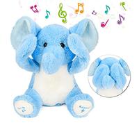 Hopearl Peek A Boo Elefante Interactivo Repite lo que dices Peluche Elephish Juguete Musical Canto Hablando Peluche Animal Adorable Electric Anime Cumpleaños Festival, Azul, 29 cm
