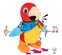 Hopearl Talking Parrot Repeats What You Say Walking Electric Interactive Animated Toy Speaking Plush Buddy Gifts for Toddler Birthday Festival Holiday 8''