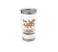 Hopeless Ramentic Lindo Kawaii Ramen Fideos Pun Texto Blanco Vaso térmico de acero inoxidable de doble pared