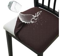 Hopelit Juego de 6 fundas para sillas de comedor de jacquard, con lámina de TPU, impermeables, extraíbles, lavables, elásticas, para sillas de cocina, restaurantes, rombos y café