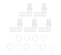 HOPESPANNER Conector De Codo De Barb De Manguera De Plástico 7/16" ID De Manguera G1/4 Macho Npt PP 1 Set