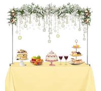 Hopesun Soporte ajustable sobre la barra de mesa, soporte de arco de globos, arco de flores de mesa de metal, adecuado para diferentes tamaños de mesa, cumpleaños, boda, Halloween, decoraciones de fiesta de Navidad, gris plateado