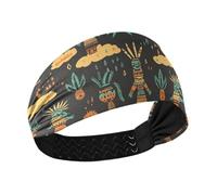 Hopi Kachina - Diadema elástica para mujer, color turquesa, marrón, absorbe la humedad, para deportes, gimnasio, ciclismo, uso diario