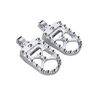 Hopider, Estriberas anchas CNC para moto MX Harley Dyna, Sportster, Fatboy, Iron 883 con rotación de 360°, Plateado
