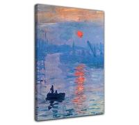HOPNRU Arte abstracto impresionismo Claude Monet Sunrise pintura al óleo póster lienzo impreso arte pintura pared arte cuadro decorativo Póster (40x60cm-Enmarcado)