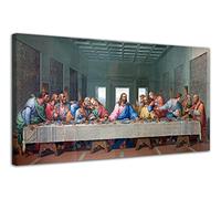 HOPNRU Cuadro de arte de pared de la última cena, póster religioso renacentista Da Vinci, lienzo impreso, pintura moderna, decoración para sala de estar y oficina (30x60cm-Enmarcado)
