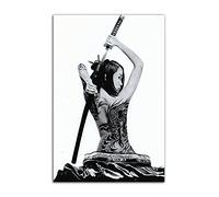 HOPNRU Geisha Samurai Warrior pared arte chica tatuaje cartel lienzo impreso pintura cuadro moderno hogar dormitorio baño decoración cartel (30x45cm-Sin marco)