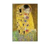 HOPNRU Gustav Klimt The Kiss Art Painting Print Canvas Poster Wall Art Picture Modern Living Room Dormitorio Baño Decoración Poster Regalo de boda (30x45cm-Sin marco)