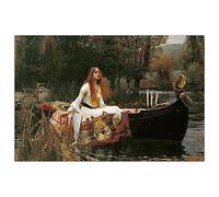 HOPNRU John William Waterhouse Poster The Lady of Shalott Art Painting Girl en un bote Arte de pared Póster de lona impresa Decoración de la sala de estar moderna del hogar (40x60cm-Sin marco)