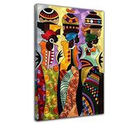 HOPNRU Mujer Africana que lleva una botella de agua cuadro de arte de pared póster de mujer negra lienzo impreso pintura artística decoración moderna para dormitorio (20x30cm-Enmarcado)