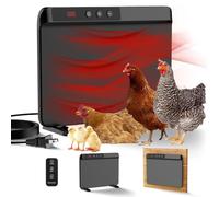 HOPOCO Calentador de gallinero de 200 W compatible con temporizadores y | Calentador radiante interior para mascotas, apagado automático, flexibilidad de montaje, control remoto