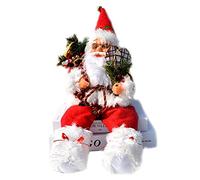 Hopowa Santa Claus - Vitrina de Navidad sentada, decoración de 57 cm, Papá Noel, para interior y exterior, color rojo