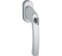 HOPPE 11714426, Manija de ventana plateada Cilindro de bloqueo LIÈGE, anodizado VK, Vierkantstift:7 x 32 | Silber eloxiert