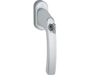 HOPPE 11714426, Manija de ventana plateada Cilindro de bloqueo LIÈGE, anodizado VK, Vierkantstift:7 x 32 | Silber eloxiert