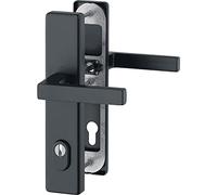 HOPPE 11758855 AUSTIN - Juego de manillas SH sobre placa PZ 92, RC2, grosor de la puerta 67-72, color negro mate, 67-72 mm