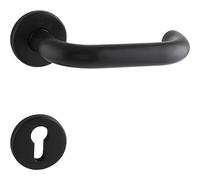 HOPPE 12163697 Paris - Manilla para roseta PZ, 37-42 mm, acero inoxidable, color negro mate