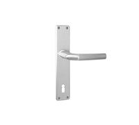 HOPPE 2668194 Birmingham - Manilla con placa larga (distancia de 90 mm, grosor de la puerta 30 a 49, aluminio anodizado natural)