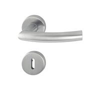 HOPPE 2819221 BB, 37-42, juego de manijas Trondheim de acero inoxidable mate con rosetas (bloqueo)