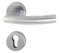 HOPPE 2819247 PZ, 37-42, Trondheim Juego de manijas con rosetas (cilindro de perfil), acero inoxidable mate, acero inoxidable