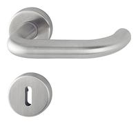 HOPPE 3286307 Juego de Asas Paris con rosetas BB (Deadlock), Acero Inoxidable Mate, Rosa