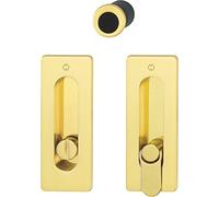 Hoppe 3390286 Puerta Corredera Juego M464 - sin cerradura, cuadradas roseta de inodoro, de latón pvd