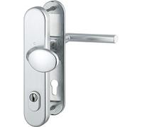 Hoppe 3893625 de seguridad Manilla Stockholm - ö de Norma Distancia 88 mm, grosor de placa larga - Bombín para puerta 62 - 72 mm con cilindros Protección, aluminio anodizado en plata, clase 3, 1 pieza