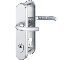 Hoppe 3894151 de seguridad dürck cama de Tokyo - ö Norma Distancia 88 mm, grosor de placa larga - Bombín para puerta 67 - 72 mm con cilindros Protección, clase 3, aluminio anodizado en plata, 1 pieza