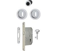 Hoppe 3947902 Puerta Corredera Juego 4920 - con candado, redondas roseta BB, chromsat