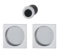HOPPE 3948083 Juego de conchas para puerta corredera cromadas mate 4921 sin cerradura, roseta cuadrada BL