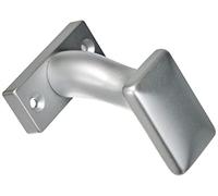HOPPE 519972 Pomo de Puerta en Roseta Cuadrada, Forma Plana, acodado, Aluminio anodizado Plateado, botón Fijo, 1 Pieza, Plata