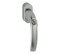 Hoppe Atlanta - Manilla para ventana con Sper rzyli Nel, efecto acero inoxidable sperrbar Llave cuadradillo, 1 pieza, 10763941