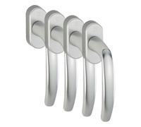 HOPPE ATLANTA - Manilla para Ventana Secustik+VarioFit, 90°, 7x32-42 mm, Plata F1, ref. 10760880 (Paquete de 4)