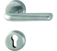 Hoppe Cilindro perfilado Helsin gborg con rosetas PZ, acero inoxidable mate, 3075219