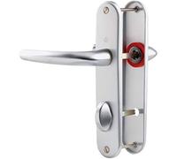Hoppe - Conjunto de 2 picaportes sobre pequeña placa San Diego, color plata