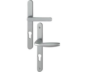 Hoppe - Juego de 2 manijas de puerta New York 7/70 colores acero inoxidable - Función llave I - Sobresaliente int/ext mm.54/15 - Grueso puerta mm 58/62 -