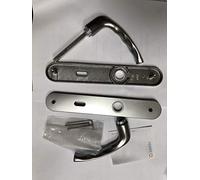 Hoppe - Juego de 2 manijas de puerta nueva york sobre placa de color inoxidable - Función L -