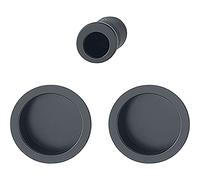 HOPPE Juego de 2 rosetas ciegas BL redondas con tirador de estrella, aluminio negro mate