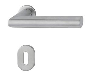 HOPPE Juego de manillas Amsterdam - en miniroseta BB, grosor de puerta 40 - 50, acero inoxidable, 0