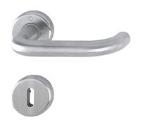 Hoppe Juego de manillas para baño y roseta BB, TS 42 - 47 mm, acero inoxidable mate