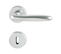 Hoppe - Juego de Tiradores de Puerta Verona con rosetón BB con Mango rápido, TS 37-47, Aluminio anodizado Plateado