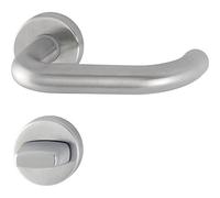 Hoppe manillas Paris con rosetas WC, acero inoxidable mate, 3286403