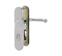 HOPPE París - Juego de cambio para puerta de entrada (distancia 92 mm, acero inoxidable mate, para puertas de 67 a 72 mm de grosor, con protección contra arrastre, prueba: RC2 según EN 1906, 1 pieza