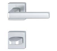 HOPPE Picaporte Dublin con roseta cuadrada para inodoro, aluminio anodizado plateado
