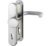 HOPPE Puerta de entrada Paris - Ö-Norm distancia 88 mm, acero inoxidable mate, cilindro de perfil largo para grosor de puerta 42 - 47 mm, sin protección antiextracción, comprobación: RC2 según EN 1906, 1 pieza herraje de seguridad