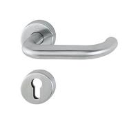 HOPPE Sertos PARIS - Manilla para puerta con roseta (grosor de puerta 40-45, acero inoxidable mate)